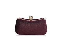 CORIOS Pochette Clutch Donna Borsetta da Sera con Catena - Elegante Borsa a Spalla/Tracolla per Sposa, Cocktail, Festa, Ballo, Cerimonia - Rosso Vino