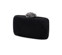 CORIOS Pochette Clutch Donna Velluto Borsetta da Sera con Catena Borsa a Spalla Elegante per Cocktail Festa Ballo Cerimonia Nero