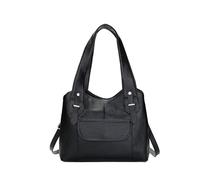 CORIOS Retrò Borsa a Mano da Donna Elegante Borsa a Spalla a Tracolla PU Pelle Borse Messenger con Tracolla Regolabile e Rimovibile Tote con Grande Capacità per Viaggio Lavoro Shopping Nero