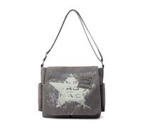 CORIOS Retrò Stella Borsa a Tracolla Uomo Borse a Spalla a Mano di Tela Multifunzione Borse Messenger Tote Ventiquattrore per Lavoro Shopping Viaggio Uso Quotidiano Grigio