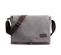 CORIOS Retrò Uomo Borsa a Tracolla Borsa di Tela Borse a Spalla Borse a Mano Multifunzione Borse Messenger Borse Tote Ventiquattrore per Lavoro Scuola Shopping Viaggio Uso Quotidiano Grigio