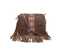CORIOS Stile Boho Borse Messenger Borsa a Mano con Frange da Donna Tote con Motivo Floreale Etnico Retro Bohemien Borsa a Tracolla Pelle PU Borsa a Spalla Borsa Spiaggia Motivo Intrecciato