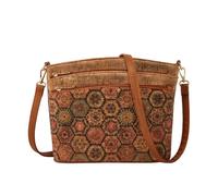 CORIOS Stile Boho Borse Messenger da donna Borse a Spalla a Tracolla in Sughero Borse a Mano con Fantasia Etnica Retro Quotidiano Viaggi Lavoro Shopping Tote Fiore Quadrato