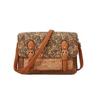 CORIOS Stile Boho Borse Messenger da donna Borse a Spalla a Tracolla in Sughero con Patta Borse a Mano con Stampa Etnica Retro Tote per Quotidiano Viaggi Lavoro Shopping Fiore D'erba