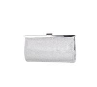 CORIOS Strass Clutch Donna Borsetta da Sera Borsa Scintillante Cerimonia Borsa a Tracolla Pochette Piccolo con Catena Elegante Borsa a Spalla Borse Messenger per Cocktail Festa Ballo Cerimonia Argento
