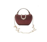 CORIOS Strass Clutch Donna Borsetta da Sera in Paillettes Elegante Borsa a Spalla Pochette Piccolo con Catena Borsa Sposa Gorgeous Borsa a Tracolla Rosso