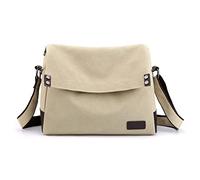 CORIOS Uomo Borsa a Tracolla Sacchetto di Tela Borse a spalla per 13.3 pollici Laptop Ventiquattrore Casual Briefcase Multifunzione Borse Messenger per Viaggio Lavoro Scuola Università Cachi