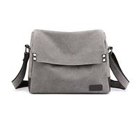 CORIOS Uomo Borsa a Tracolla Sacchetto di Tela Borse a spalla per 13.3 pollici Laptop Ventiquattrore Casual Briefcase Multifunzione Borse Messenger per Viaggio Lavoro Scuola Università Grigio