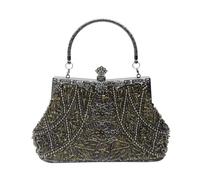 CORIOS Vintage 1920s Borsetta da Sera Pochette con Perline da Donna Clutch con Paillettes Retro Borsa a Spalla Borsa a Tracolla Elegante Borse Messenger per Cocktail Festa Cerimonia Ballo Verde