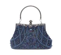 CORIOS Vintage 1920s Borsetta da Sera Pochette con Perline da Donna Clutch con Paillettes Retro Borsa a Spalla Borsa a Tracolla Elegante Borse Messenger per Cocktail Festa Cerimonia Ballo Blu