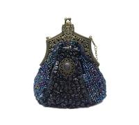 CORIOS Vintage 1920s Perline Borsetta da Sera Clutch con Paillettes Pochette con Floreale da Donna Retro Borsa a Tracolla Borsa a Spalla Elegante Borse Messenger per Ballo Festa Cocktail Blu