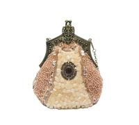 CORIOS Vintage 1920s Perline Borsetta da Sera Clutch con Paillettes Pochette con Floreale da Donna Retro Borsa a Tracolla Borsa a Spalla Elegante Borse Messenger per Ballo Festa Cocktail Champagne