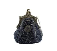 CORIOS Vintage 1920s Perline Borsetta da Sera Clutch con Paillettes Pochette con Floreale da Donna Retro Borsa a Tracolla Borsa a Spalla Elegante Borse Messenger per Ballo Festa Cocktail Grigio Scuro