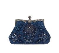 CORIOS Vintage 1920s Perline Borsetta da Sera Pochette con Floreale Donna Clutch con Paillettes Retro Borsa a Spalla Borsa a Tracolla Elegante Borse Messenger per Festa Cocktail Ballo Blu
