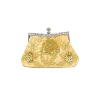CORIOS Vintage 1920s Perline Borsetta da Sera Pochette con Floreale Donna Clutch con Paillettes Retro Borsa a Spalla Borsa a Tracolla Elegante Borse Messenger per Festa Cocktail Ballo Oro