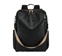 CORIOS Zaino in PU Pelle Donna Multitasche Borsa da Scuola Convertibile Borse a Mano a Spalla a Tracolla Grande Capienza Zaini Daypacks Retro Zainetto per Viaggio Lavoro e Uso Quotidiano Nero