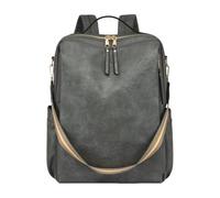 CORIOS Zaino in PU Pelle Donna Multitasche Borsa da Scuola Convertibile Borse a Mano a Spalla a Tracolla Grande Capienza Zaini Daypacks Retro Zainetto per Viaggio Lavoro e Uso Quotidiano Grigio