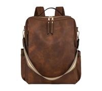 CORIOS Zaino in PU Pelle Donna Multitasche Borsa da Scuola Convertibile Borse a Mano a Spalla a Tracolla Grande Zaini Daypacks Retro Zainetto per Viaggio Lavoro e Uso Quotidiano Marrone Bicolore