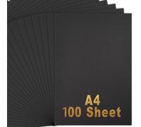 Coriver Carta nera A4, 100 fogli di carta nera A4, cartoncino fotografico formato A4, confezione da 230 g/m², carta nera spessa per lavori di bricolage, arte, ufficio e cancelleria, 21 x 29,7 cm