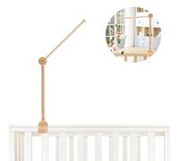 Coriver Supporto mobile per bambini, supporto per culla in legno, altezza regolabile, carosello culla, gancio per cellulare per neonati, rimovibile, per appendere campanelle a vento da letto