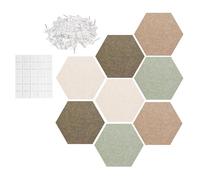Cork Board - 12 Inch Hexagon Felt Cork Board Tiles | Polyester Fiber Material - Modern Noise Reducing Notice Boards For Photos Notes DIY Display In Home Office Bedroom Classroom Organization