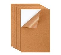 Cork Board - 6-Piece Rectangle Self-Adhesive Removable | Decorative Wall Cork Board For Tiles | For Home Living Room Bedroom Classroom Kitchen Kids Room Desktop | Photo Display Planning Organization N
