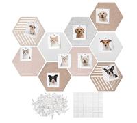 Cork Display Panel - Creative Memo Board for Notes Organization | Wall Mounted Set with Adhesive Nails, Decorative Frame, Photo Memory Grid for Bedroom Office Classroom Studio