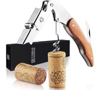 CORKAS Cavatappi Sommelier Professionale, Cavatappi da Cameriere, Apribottiglie Vino Manuale a Doppio Battente, Tagliacapsule e Apribottiglie (A-Palissandro(Coltello da Sommelier))