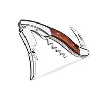 CORKAS Cavatappi Sommelier Professionale, Cavatappi da Cameriere, Apribottiglie Vino Manuale a Doppio Battente, Tagliacapsule e Apribottiglie (H-Sequoia (Imballaggio regalo))