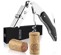 CORKAS Cavatappi Sommelier Professionale, Cavatappi da Cameriere, Apribottiglie Vino Manuale a Doppio Battente, Tagliacapsule e Apribottiglie (B-Ebano（Coltello da Sommelier）)