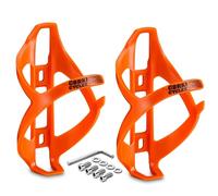 Corki Cycles Supporto per borraccia da bicicletta, gabbia leggera per borraccia da bicicletta per bici da strada e mountain bike - Arancione - 2PACK