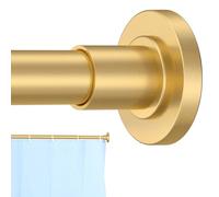 CorkLatta Asta per tenda da doccia da 80 a 200 cm, diametro 2,5 cm, regolabile, con molla dorata, in acciaio inox, facile da installare, non arrugginisce