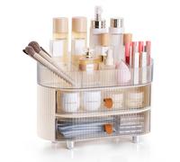 Corkovia Organizer per Cosmetici con Cassetti, 3 Livelli Organizzatore Grande Porta-Trucchi per Make-up e Skincare, Ideale per Toilette, Bagno e Camera da letto, Realizzato in ABS Spesso, Trasparente