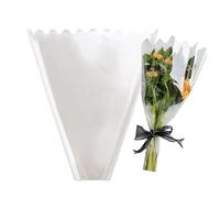 Corkwaw 100 sacchetti trasparenti triangolari per confezionare fiori, 45,7 x 38,1 cm, in cellophane trasparente, adatti per negozi di fiori, centri commerciali, regali