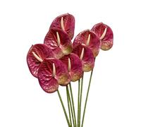 Corkwaw 8 fiori artificiali di anturio da 60 cm, veri al tatto, per centrotavola e composizioni floreali per matrimoni, festival, decorazioni floreali (rosa scuro)