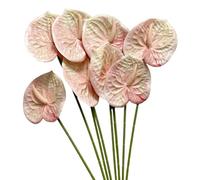 Corkwaw 8 pezzi 60 cm Fiori artificiali Anthurium tocco realistico fiori finti per centrotavola e decorazione da tavola per matrimoni e festival (Giallo)