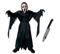 Corlidea Ghostface-Kostüm für Erwachsene, Scream-Maske klassischer Ghostface-Slasher, Ghostfaces-Maske als Kostümzubehör