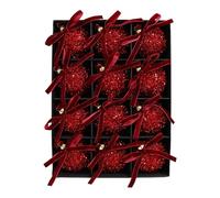 Corlidea Sfera di Natale scintillante con fiocco, palle di Natale infrangibili per decorare il tuo albero, decorazioni di Natale in plastica da appendere per albero camino, porta tavolo