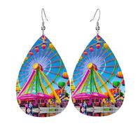 Corlorful Park Orecchini in pelle, gioielli pendenti a forma di goccia, accessori da donna versatili ed eleganti.
