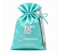 Cormar 12 sacchetti con 12 penne Personalizzate 18 anni (18 SACCHETTO TURCHESE)