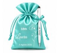 Cormar 12 sacchetti con 12 penne Personalizzate 18 anni (FIORE BIANCO)