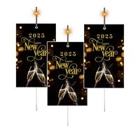 CORMAR Etichette Scintille Luminose Matrimonio Capodanno Happy New Year 2025 Biglietti Stelline Scintillanti 50 pezzi