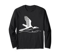Cormorano Line Art Uccello in Volo Disegno Maglia a Manica