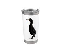Cormorano Uccello marino Cormorani Acquatici Bicchiere termico in acciaio inox doppia parete