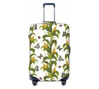 Corn and Butterflies - Copribagagli da viaggio elastico, per valigie, 45-81 cm, Nero, X-Large