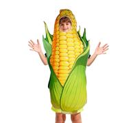 Corn Costume Party Apparel and Food-Themed Outfit, Corn-Themed Cosplay Costume for Children, Fun Vegetable Dress for Parties, Carnival, School Plays, Harvest Festivals, Dress-Up Days, Stage
