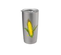 CORN ON THE COB Illustrazione Opera d'arte botanica Vegetale Bicchiere termico in acciaio inox doppia parete