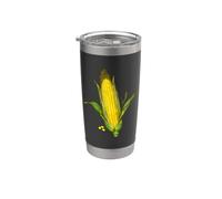 CORN ON THE COB Illustrazione Opera d'arte botanica Vegetale Bicchiere termico in acciaio inox doppia parete
