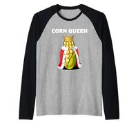 Corn Queen | Camicia da donna amante del mais | Carino mais Sweetcorn Maglia con Maniche Raglan
