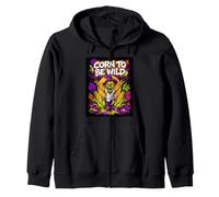 Corn To Be Wild Halloween Scarecrow Graffiti Graphic Cool Felpa con Cappuccio